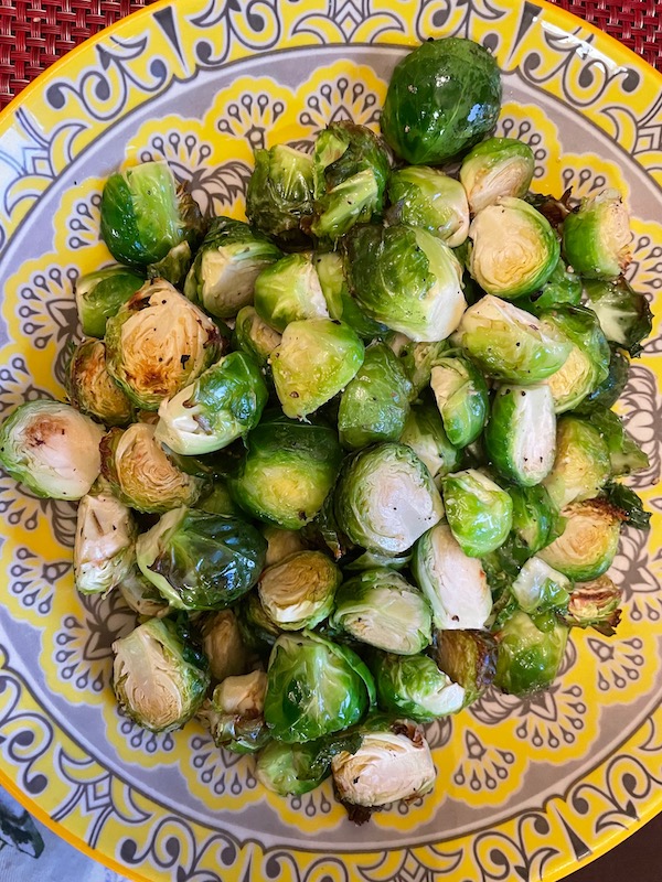 Bowl of roasted brussel sprouts